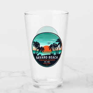 Verre Bavaro Beach Dominicaine Retro Sunset Souvenir 60s