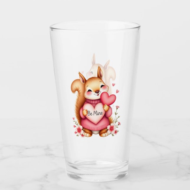 Verre Be Mine Squirrel Holding A Heart  (Devant)