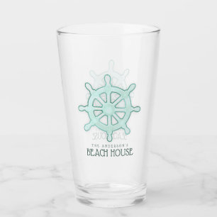 Verre Beach House Bateau Helm Aqua Blue ID623