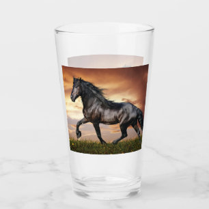 Verre Beau Cheval Noir