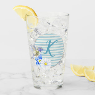 Verre Beau Colibri Blue Floral Monogramme Boire