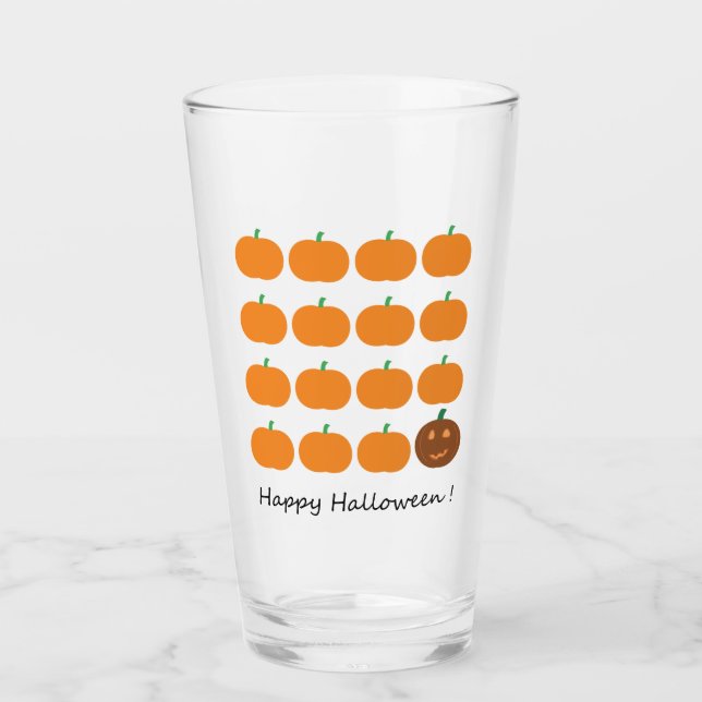 Verre Beau Patch Citrouille Halloween (Devant)