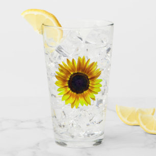 Verre Beau tournesol jaune lumineux -