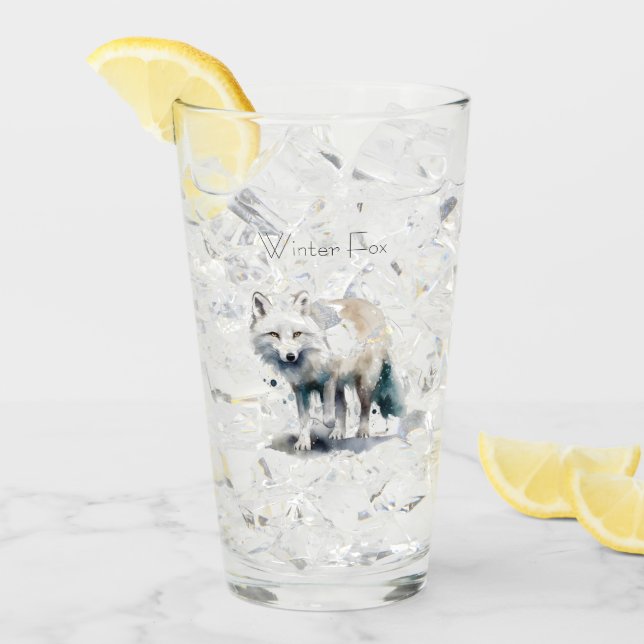 Verre Beauté de l'Arctique : Coutume de Fox d'hiver (Devant glace)