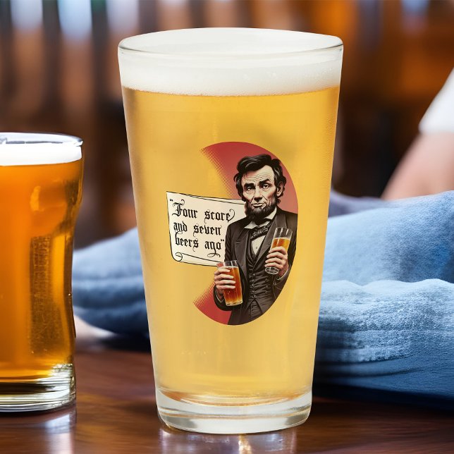 Verre Beer Tipsy Abraham Lincoln Boire Homebrew (Funny Drinkin' Lincoln beer glass)