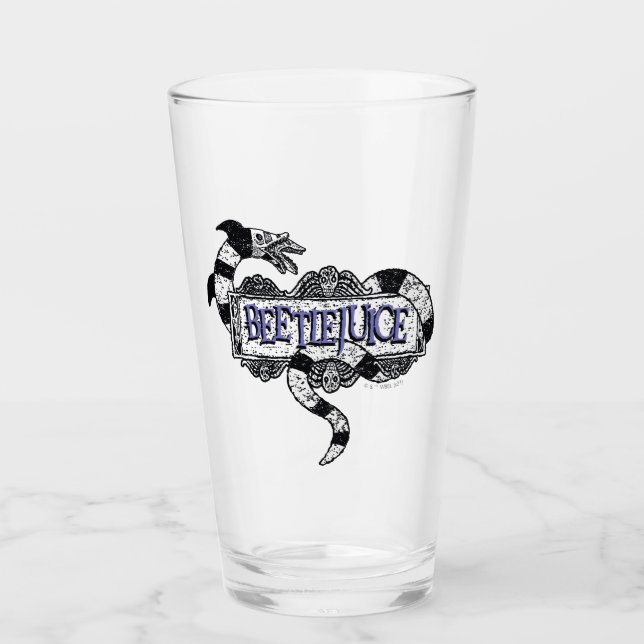 Verre Beetlejus | Vapeur de sable enroulé sur le logo Be (Devant)
