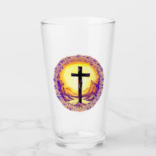 Verre Belle Croix chrétienne détaillée