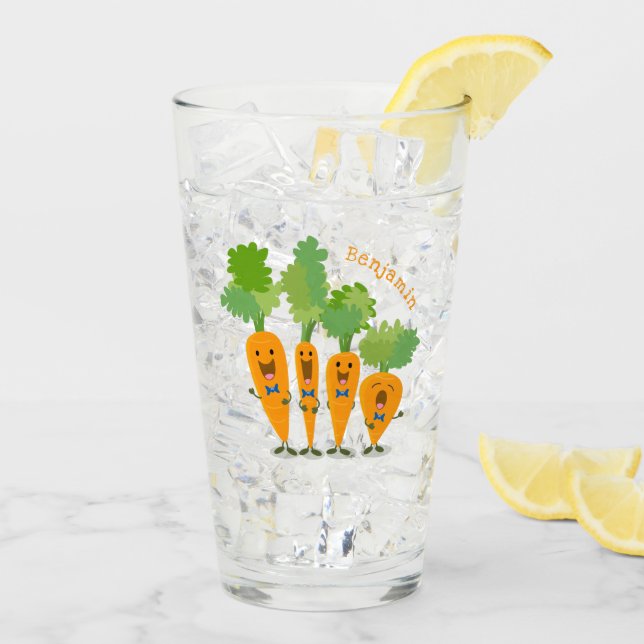 Verre Belle illustration du quatuor de carottes à carott (Dos glace)