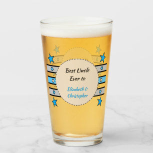 Verre Best Uncle nous aimons noms étoiles bière bleue