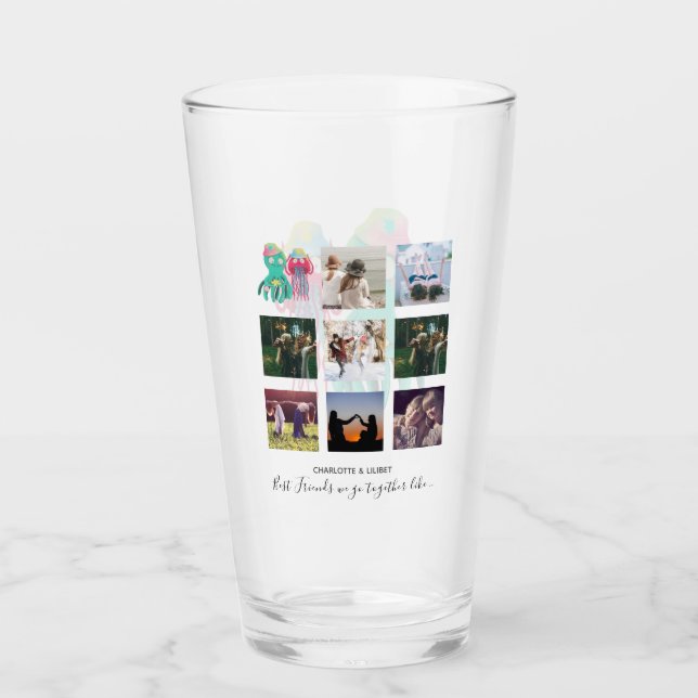 Verre BFF Photo Collage Jellyfish Octopus Cadeau personn (Devant)