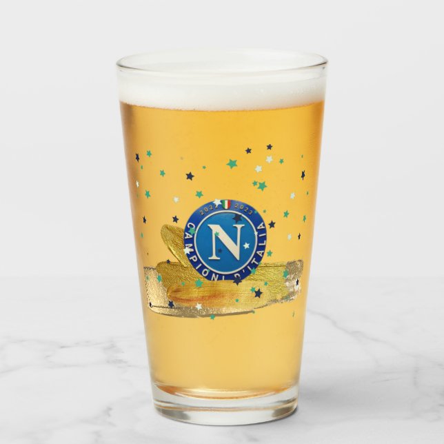 Verre Bicchiere di birra terzo Scudetto Napoli (Devant (rempli))