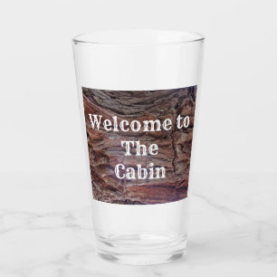Verre Bienvenue dans l'arbre Cabine Trunk Photo Rustic