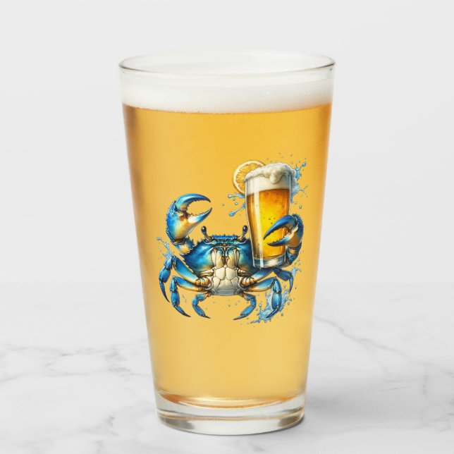 Verre Bière de crabe bleu (Devant (rempli))