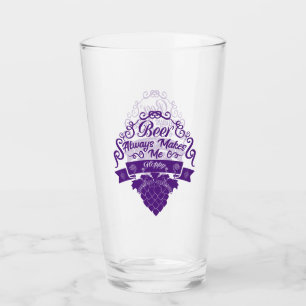 Verre Bière De Texte Violet Me Rend Toujours Heureuse Bi