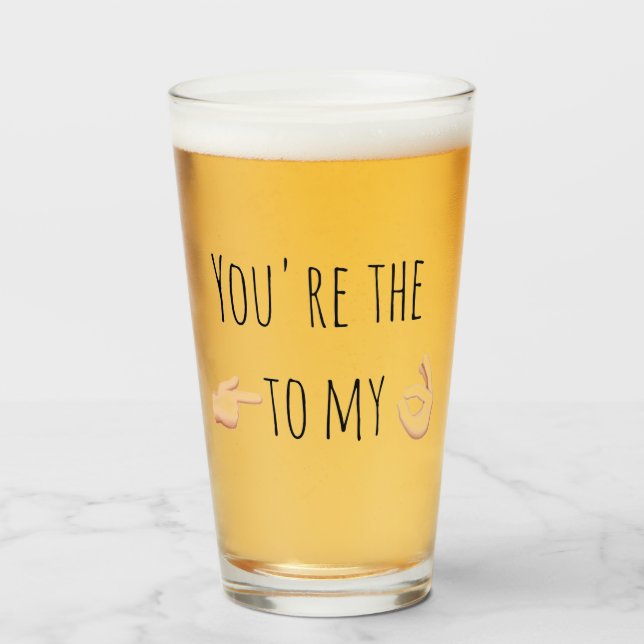 Verre bière drôle d'anniversaire de valentine de jour de (Devant (rempli))