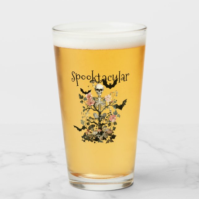 Verre Bière Halloween Costume Forêt Hantée (Devant (rempli))