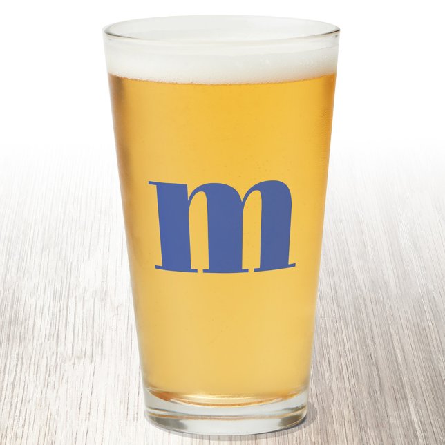 Verre Bière initiale Monogramme moderne (Créateur téléchargé)