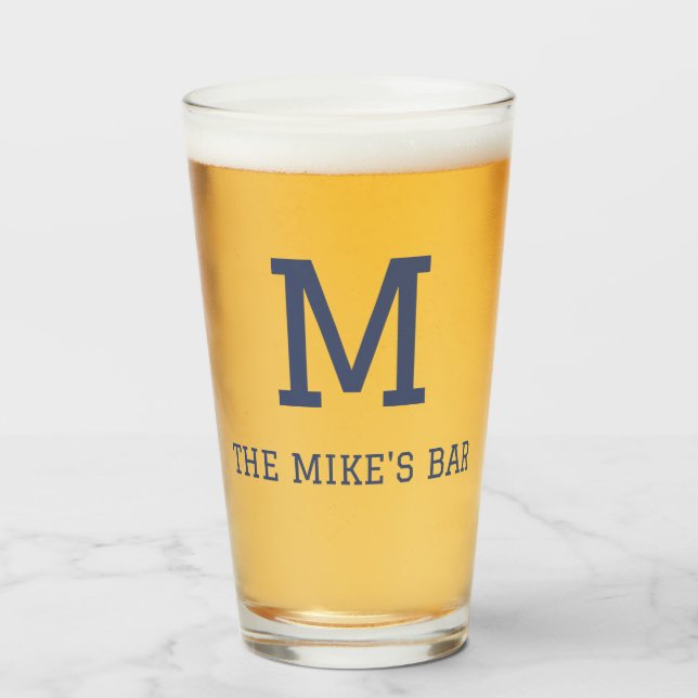 Verre Bière monogramme (Devant (rempli))