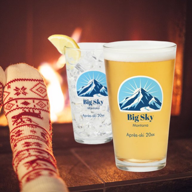 Verre Big sky Montana seul ski de montagne après ski (Créateur téléchargé)