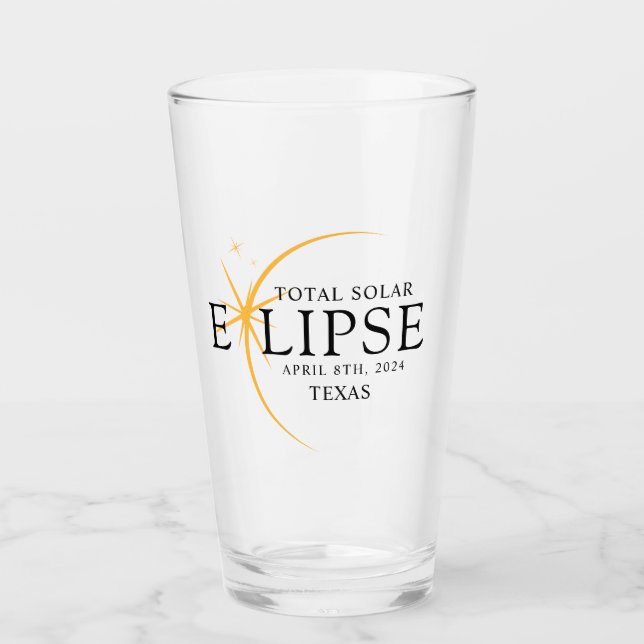 Verre Black & Gold 2024 Texas Total Solar Eclipse (Devant)
