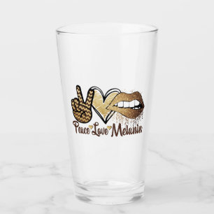 Verre Black History Peace Love Melanin Glass Cup