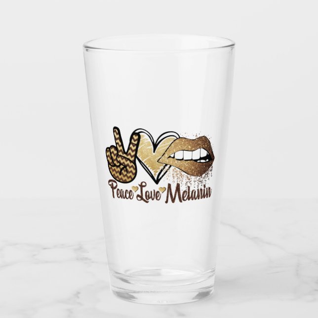 Verre Black History Peace Love Melanin Glass Cup (Devant)