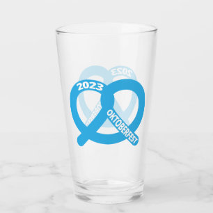Verre Bleu et blanc Pretzel Brezel Oktoberfest 2023