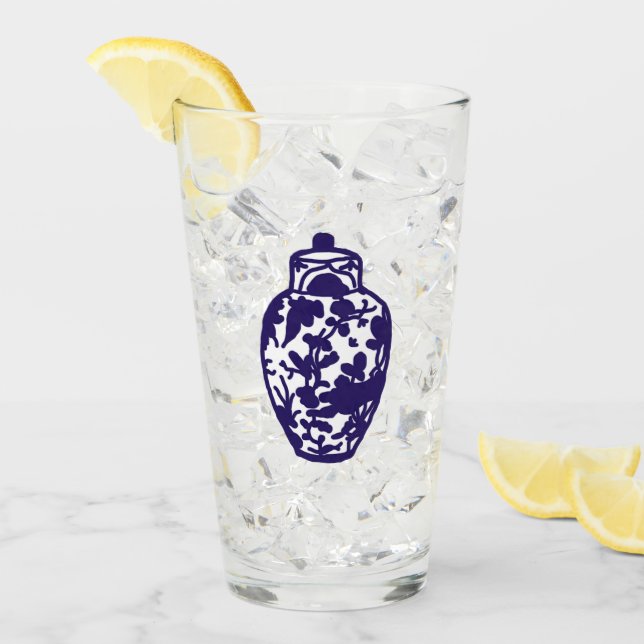 Verre Bleu Ginger Jar (Devant glace)