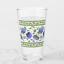 Verre Bleu Hydrangée Fantastique Bordure