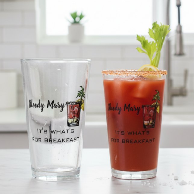 Verre Bloody Mary It's What's for Breakfast Funny (Créateur téléchargé)