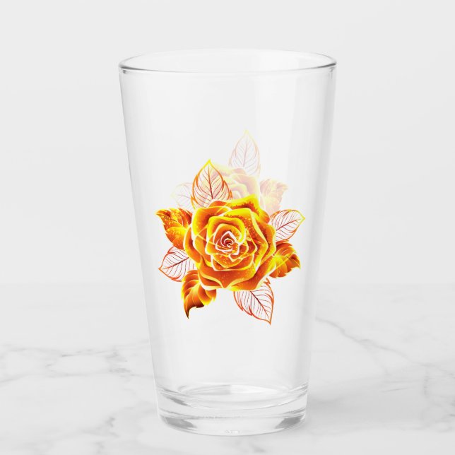 Verre Blooming Fire Rose (Devant)