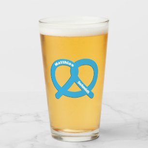 Verre Blue and White Pretzel Funny Brezel Oktoberfest