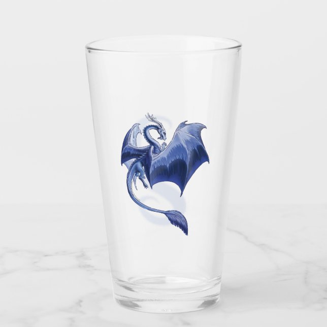 Verre Blue Winter Dragon Imaginaire Nature Art (Devant)