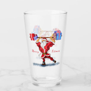 Verre Bodybuilder Père Noël Funny Christmas Glass