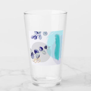 Verre Boho botanique cyan violet