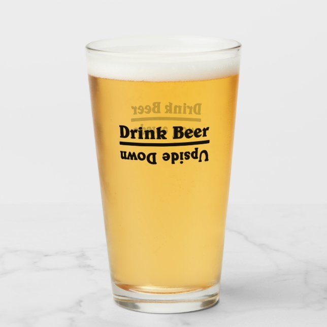 Verre Boire de la bière à l'envers (Devant (rempli))