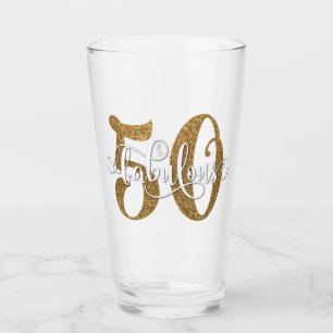 Verre Bold Gold Parties scintillant 50 & Fabuleux annive