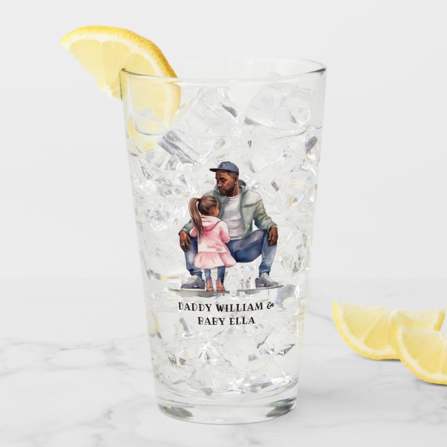 Verre Bond père noir et fille (Devant glace)