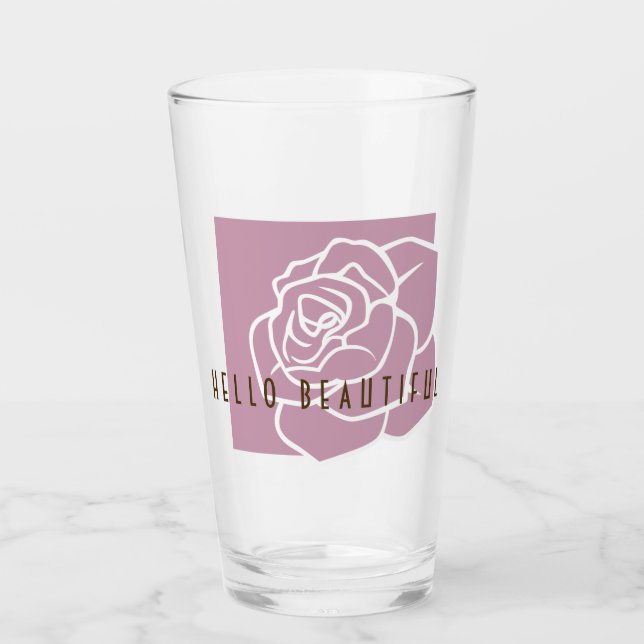 Verre Bonjour Belle - Moderne Chic Rose Flower (Devant)