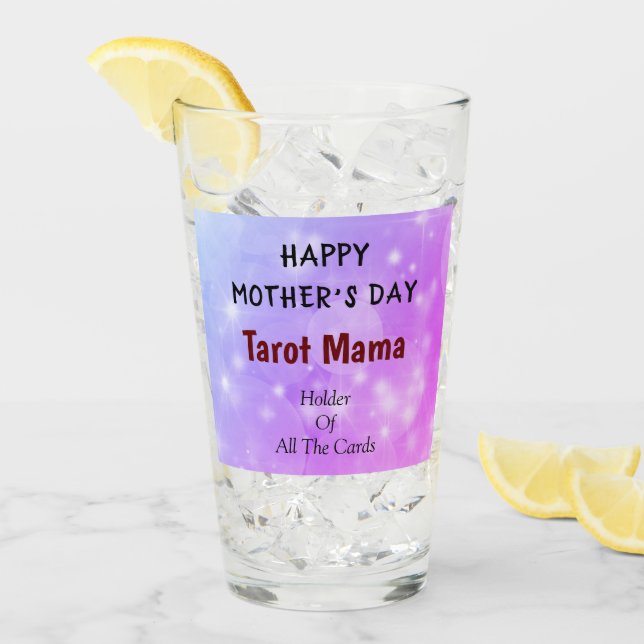Verre Bonne fête des mères Tarot Mama design (Devant glace)