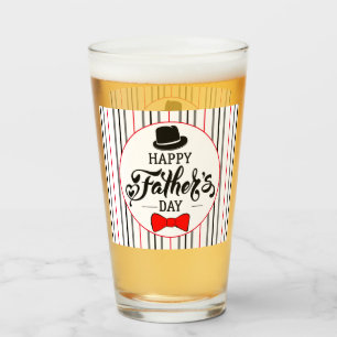 Verre Bonne Fête des pères Casquette Et Cravate
