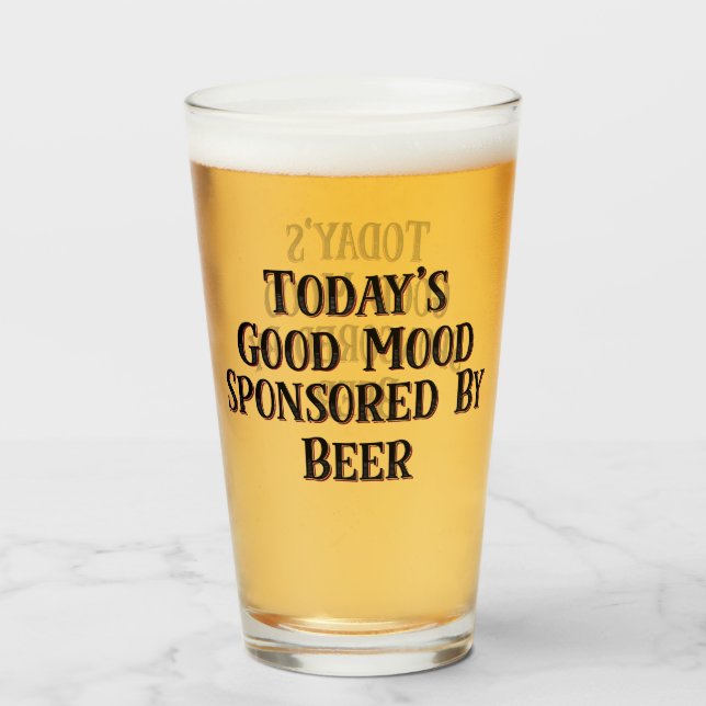 Verre Bonne humeur d'aujourd'hui drôle sponsorisée par l (Devant (rempli))