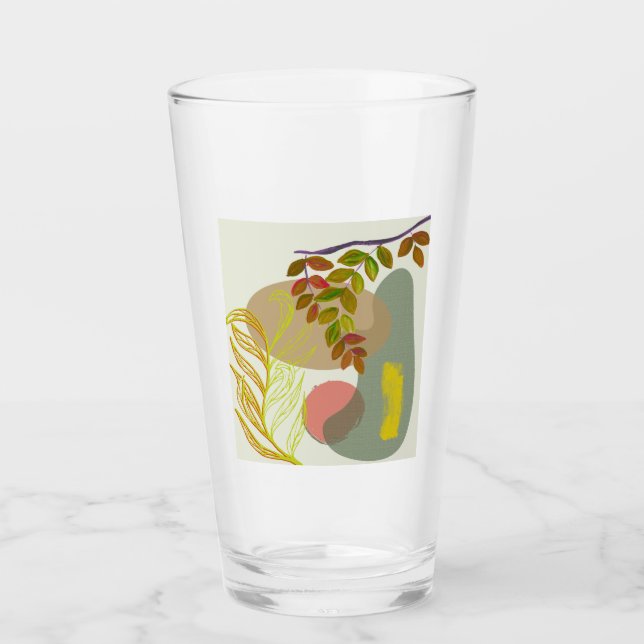 Verre Botanique Boho jaune vert (Devant)
