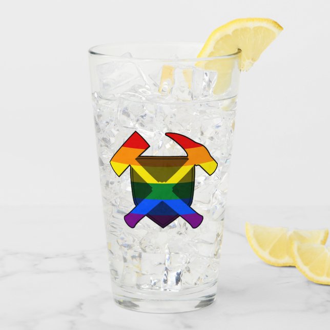Verre Bouclier de marteau de roche du géologue - Drapeau (Dos glace)