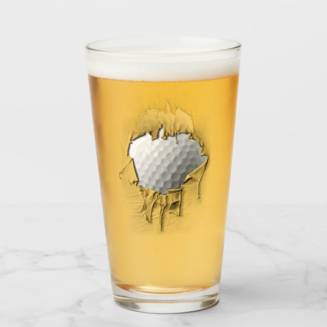 Verre Boule de golf déchirée (Devant (rempli))