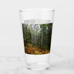 Verre Bouleaux blancs et fougères d'automne aux montagne