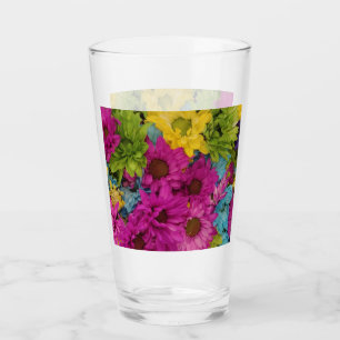 Verre Bouquet de marguerites colorées