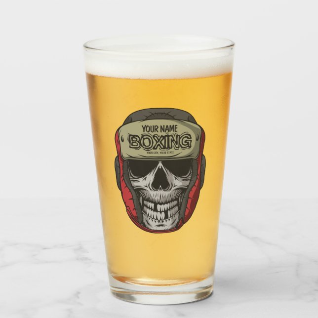 Verre Boxer Fight Club Skeleton Boxer Gym (Devant (rempli))