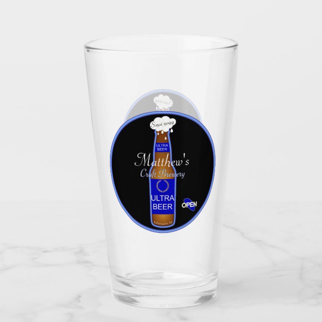 Verre Brasserie d'artisanat Bière Bar Pub Bouteille Vitr (Devant)