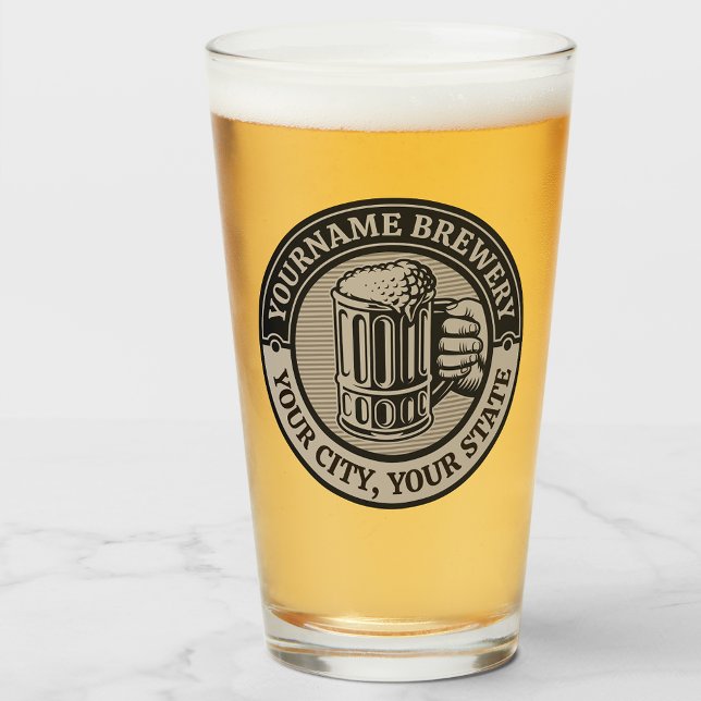 Verre Brasserie Nom personnalisé Brasserie Big Mug (Créateur téléchargé)